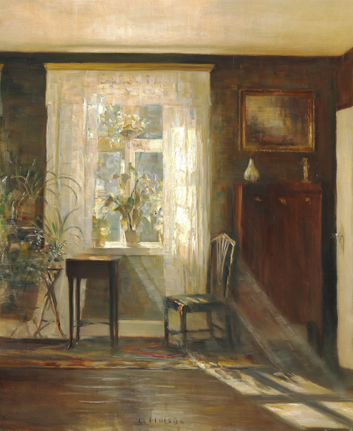 art-from-me-to-you:Carl Holsøe, Sunshine in the Living Room, date unknown. Oil on canvas