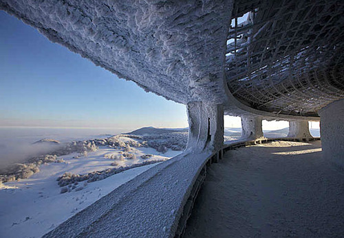     The Buzludzha Monument, completed 1981 in Bulgaria, commemorates the formation of a formal socia