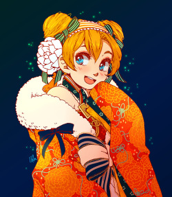 ladugard:  man i love drawing patterns. i decided to draw my favourite honoka card! 