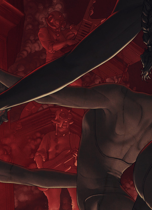 Close up on two ghouls on the right of the tower.
