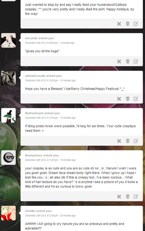  thank you so much sweeties ;;;; it really means a lot to me really &lt;3 and