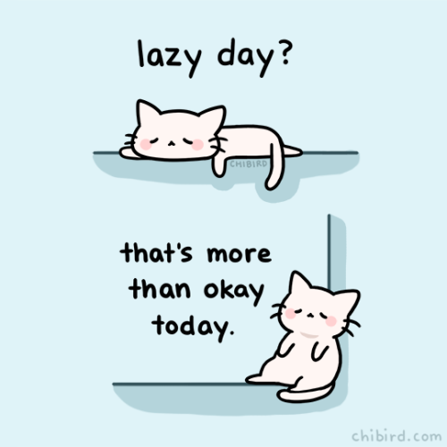 chibird:You can have a lazy day.Lazy cat grants it to you without any guilt today.I’m really thankfu