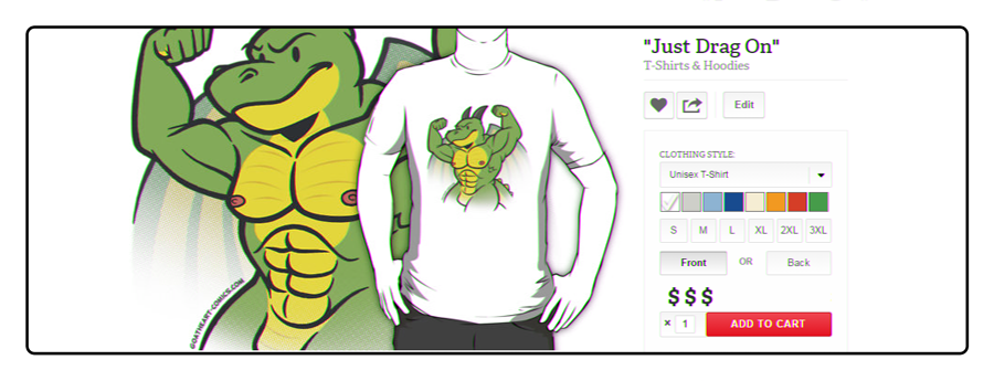 crazy-go-lucky:  goatheart-comics:  “JUST DRAG ON” shirts now available at RedBubble!Due