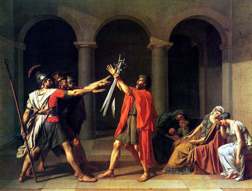 “Oath of the Horatii” by Jacques-Louis David, 1784It depicts a scene from a Roman legend