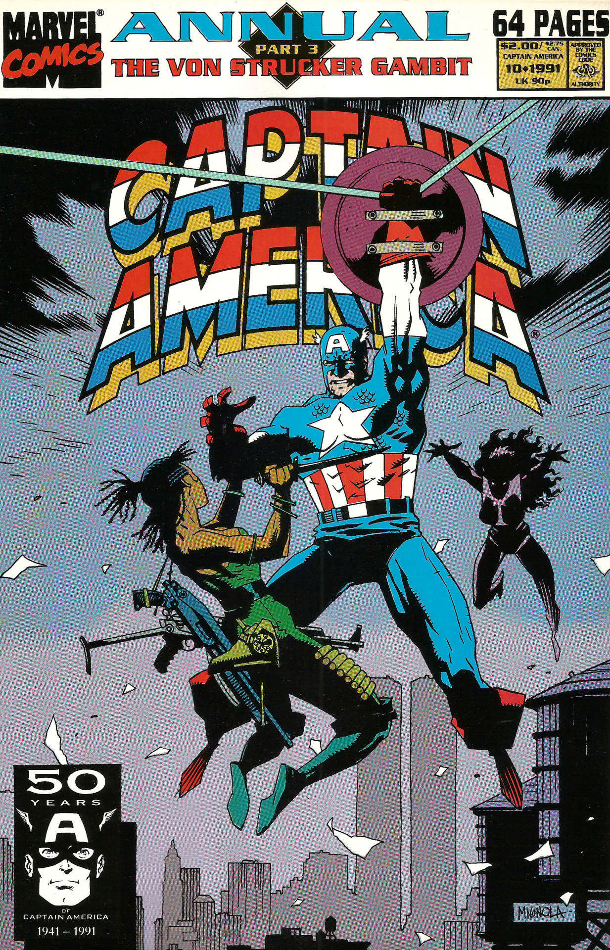 Captain America Annual No. 10 (Marvel Comics, 1991). Cover art by Mike Mignola.From