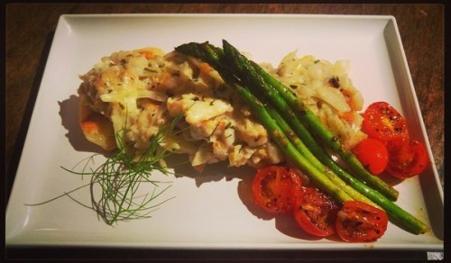 Check out our FEATURE menu on your next visit for #fun #new creations, pictured here: Cod Save The Q