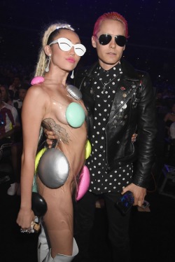 repinterest:  Miley Cyrus, styled by Simone Harouche, and Jared Leto attend the 2015 MTV Video Music Awards at Microsoft Theater on August 30, 2015 in Los Angeles, California.