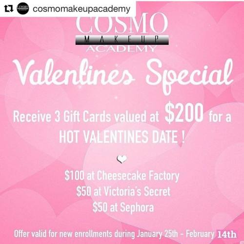 @cosmomakeupacademy is having a Valentines Day promo!! ❤️ When you enroll from Jan 25th - February 1