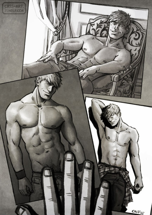 homoillustrated:  cris-art:    Some pictures of Teddy as a model, Billy is looking at them, an scene of a new fic “Young Hollywood” from ardatli the writer, I totally recommend it, you just need to go to her Patreon.  I used as reference some pictures
