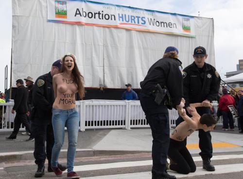 shivaswickedworld: Femen USA‬ disrupts David DeLeiden at San Francisco‬ ‎”Walk for Life&rd