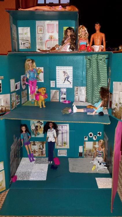 Our Barbie Dream House: The Barbie Project| Pigtail Pals & Ballcap Buddies Rooftop pool and glit