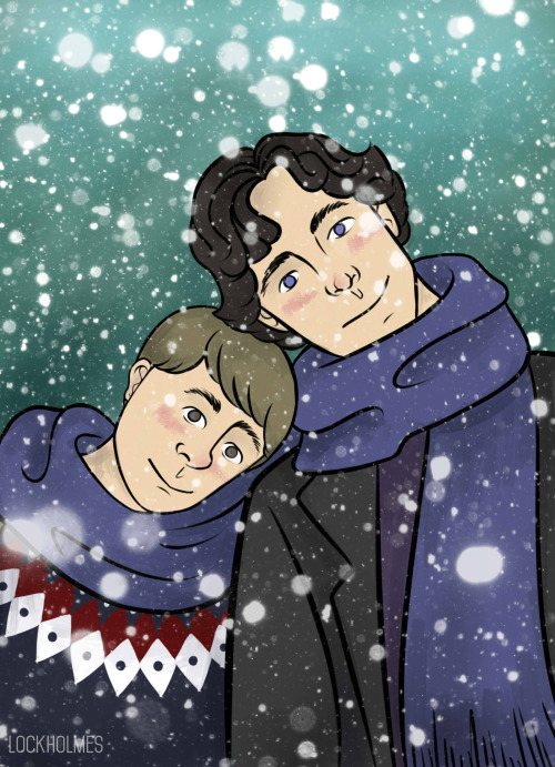 lockholmes:Some Christmas-y Johnlock for @tirsu. Thank you so much for your nice messages :)