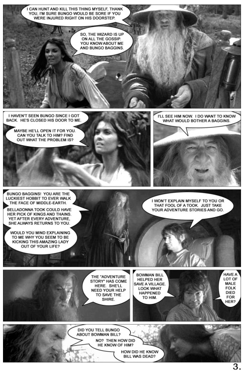 Page three of the comic book adaptation of Peter Jackson’s prequel to “The Hobbit.&rdquo