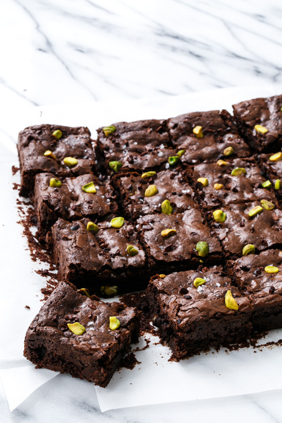 sweetoothgirl:Olive Oil &amp; Pistachio Brownies