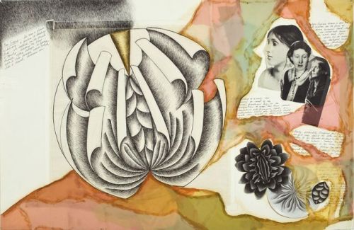 During the creation of The Dinner Party’s plates, Judy Chicago created collages on paper for the wom