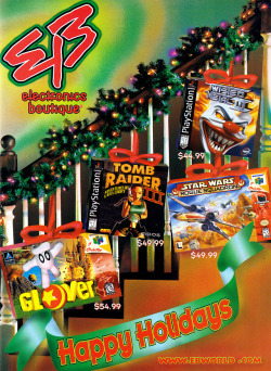 n64thstreet:    Electronics Boutique’s 64-bit stocking stuffers for Christmas 1998.