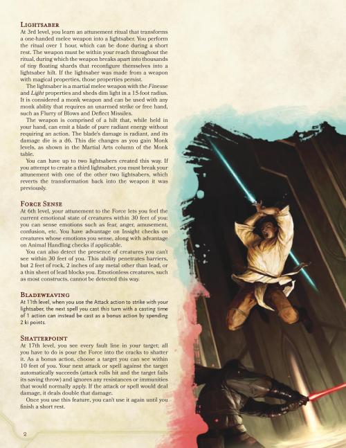 dnd-5e-homebrew:Way of the Jedi Monk by SpiketailDrake