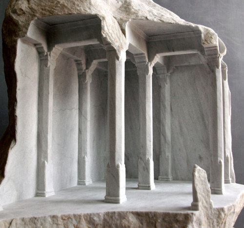 mymodernmet:British artist Matthew Simmonds carves historic architectural structures into blocks of 