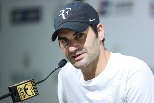 rfederer2: Roger Federer during a press conference at Shanghai Rolex Masters, 2017.