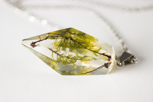 Brand new moss necklaces up in my shop today! I’ll have a fancy little picture later but here’s a pr