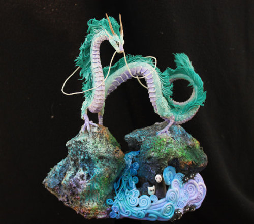 princess-mononoke: Haku Dragon Miyazaki Spirited Away Ghibli figurine fanart fantasy art sculpture h