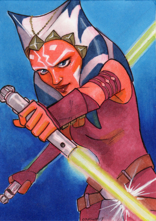 starsintheskysandsontheshore:Ahsoka Tano ATC (original SOLD)>Redbubble<