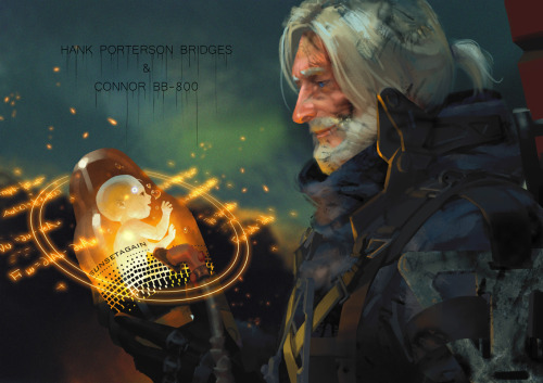 sunsetagain:  Nobody:  Me: Death Stranding paro!  Hank Porterson and his guardian angel Br