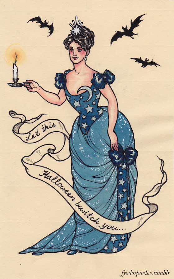 fyodorpavlov:
“ Another one for Halloween! I always wanted to do historically/vintage inspired Halloween cards, so I’m doing some of these to go with the Americana ones.
”
😍