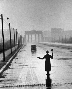onlyoldphotography:  Ralph Crane: Automobile arriving from the eastern sector of Berlin being halted by West Berlin police. West Berlin, 1953 