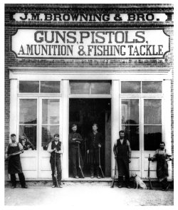 historicaltimes:  Browning gun store in Ogden, Utah in the 1880s via reddit