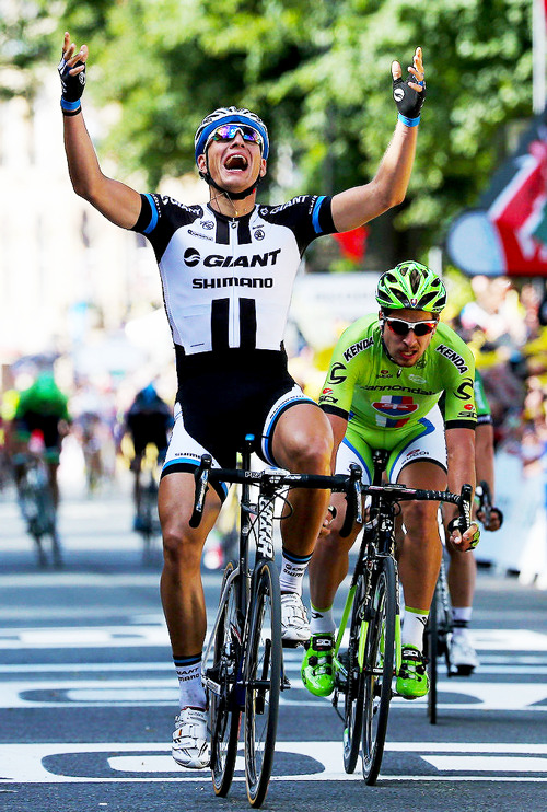 skullboybh: Marcel Kittel won the first stage of the 2014 Tour de France.