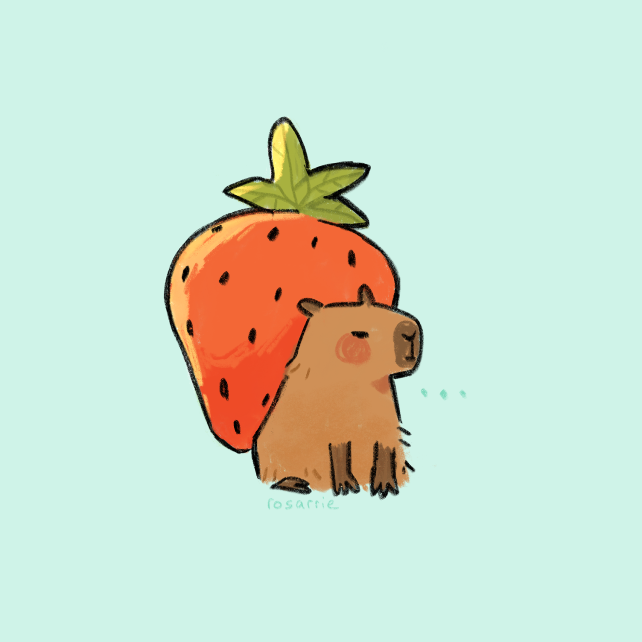 capybara, Tumblr, Capybara, Animal drawings, Cute art