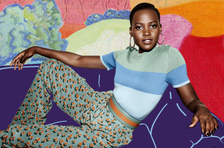 pink-variegated:Lupita Nyong’o for Elle France, July 2014 (x)x Milton Avery collage