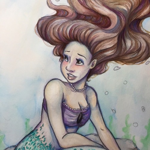 Getting around to coloring some of my #mermay mermaids, and here’s the first one! I am experimenting