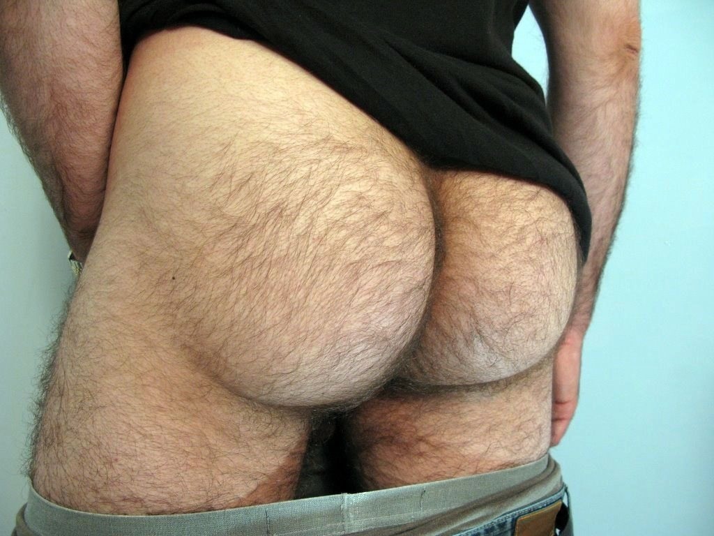 Gay men hairy bubble butt