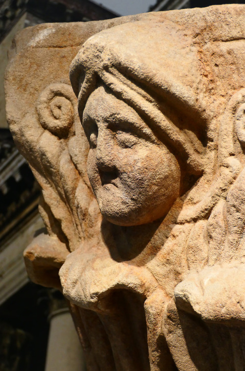 Decorated Roman Column Fragments, Yorkshire Museum, York, 7.10.18.