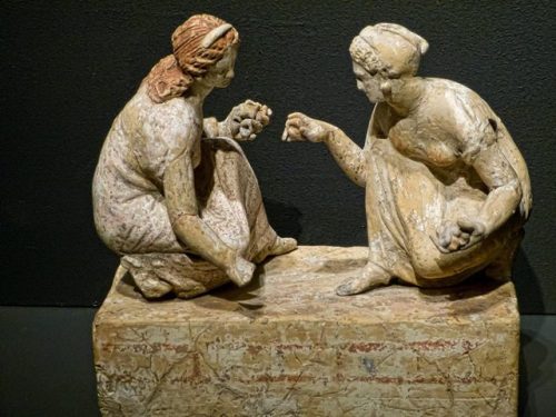 mythologer: “Ancient Greek Adolescent Girls at Play,” dating to 330–300 BCE, curre