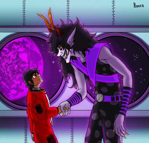 doodlebonez:Day 6 - SpaceI love making Karkat the human in these type of AUs. :P