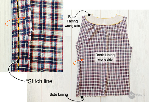 Waffle Patterns sewing patterns how to attach lining to Dropje vest