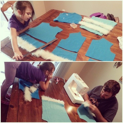 My niece helping out her uncle make her Frostfire Annie cosplay x3 we will be making the Frost Tibbe