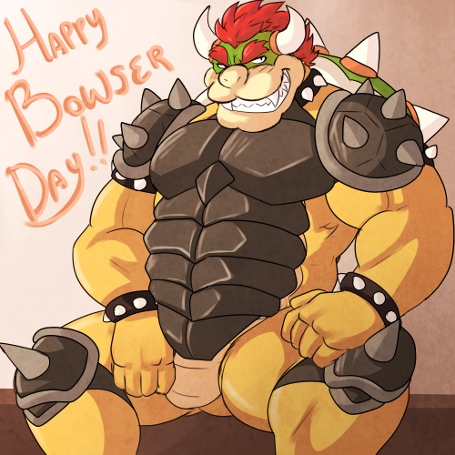thewildwolfy:  MADE IT JUST IN TIME FOR BOWSER DAY! This was a lot of fun- he is my favorite video game character of all time haha. Spicy big dad.I’ll draw the thicc versions later