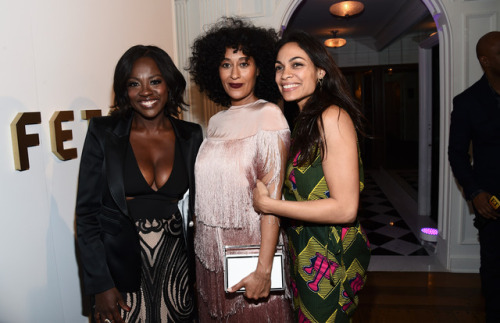 suzyycarmichaelll:  celebsofcolor: Viola Davis, Tracee Ellis Ross and Rosario Dawson attend Alfre Woodard’s 8th Annual ‘Oscar’s Sistahs Soiree’ on February 22, 2017 in Los Angeles, California. viola looks so good omg 