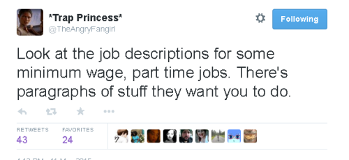 nospockdasgay:  nospockdasgay:  womanistgamergirl:  cutiepatootiewithahellaradbooty:  mysharona1987:  There is no part of this diatribe that is not amazing or 100% true.  Yeah ok but people who work minimum wage didn’t go to college so they don’t