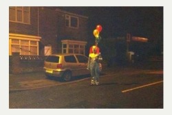 touched-down-there-by-an-angel:  pizzaspacequeen:  houseofdestiel:  zylveons:  therealleovaldez:  OKAY SERIOUS TALK GUYS! This clown has been seen over the past few weeks around Mansfield, Chesterfield and Doncaster, I haven’t seen a post about it on