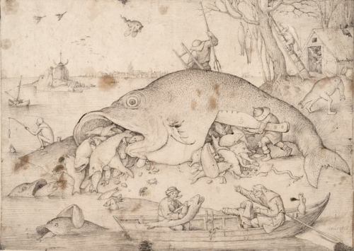 Pieter Bruegel the Elder (Dutch, 1525–1569) Big Fish Eat Little Fish, 1556 21,6 × 30,7 cm, pen and b