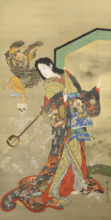 Kawanabe Kyōsai aka Kyōsai Kawanabe aka 河鍋 暁斎 (Japanese, 1831-1889, b. Koga, Japan) - Ichigo with Ji