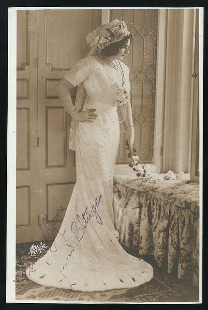 Here’s early 20th Century female impersonator Julian Eltinge dressed as a bride.