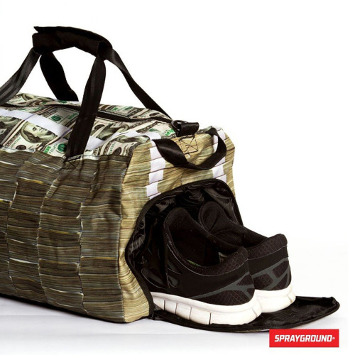 digitalramen: Sprayground’s Money Stacks duffle bag lets you fake it till you make it.