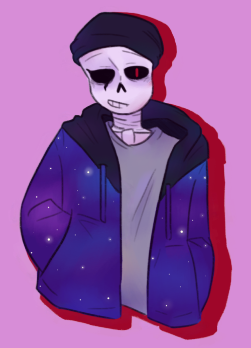 I tried drawing axe in his galaxy jacket from @tyranttortoise‘s skeleton squatters and the landlady.