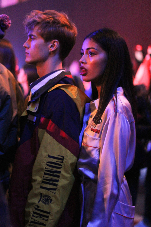Cindy Kimberly and Neels Visser at the #TommyNow Tommy Hilfiger fashion show in Milan, ITInstagram: 